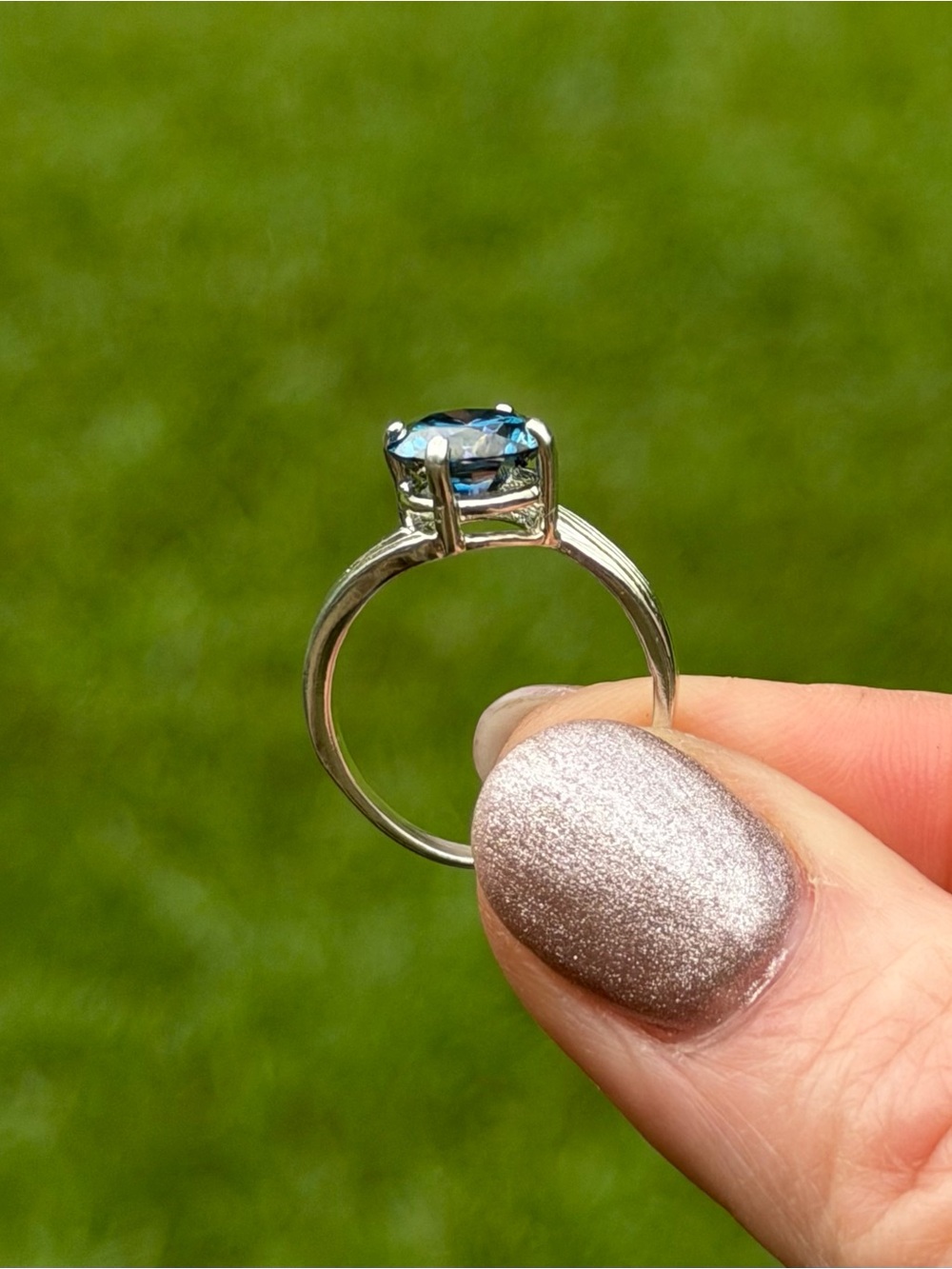 2CT Certified Blue Diamond Moissanite Solitaire Ring in 925 Sterling Silver Sz 7 - Picture 16 of 16